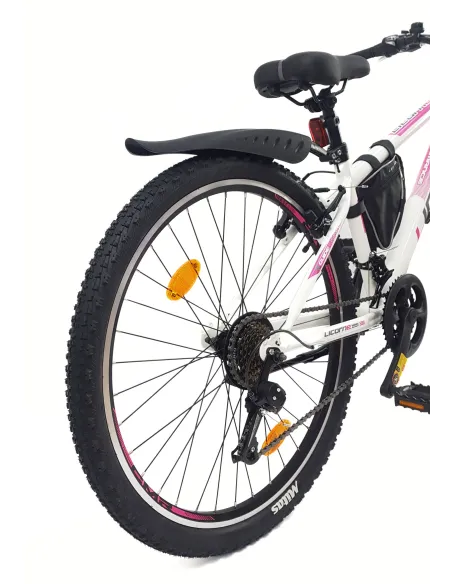 Rower Górski Damski Młodzieżowy 26 MTB Amortyzacja Sakwa Światła Dzwonek