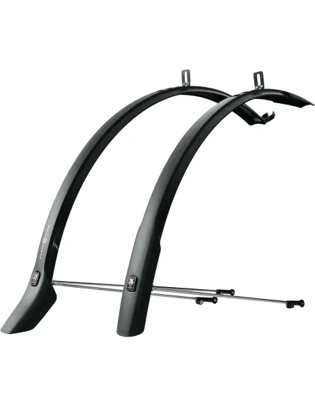 Błotniki Rowerowe SKS Velo 42 Urban Zestaw Przód Tył Z Rozpórkami Czarne 28