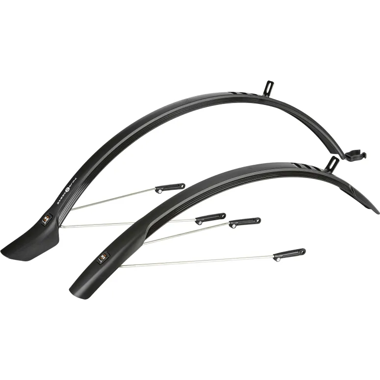 Błotniki Rowerowe SKS Velo 42 Urban Zestaw Przód Tył Z Rozpórkami Czarne 28