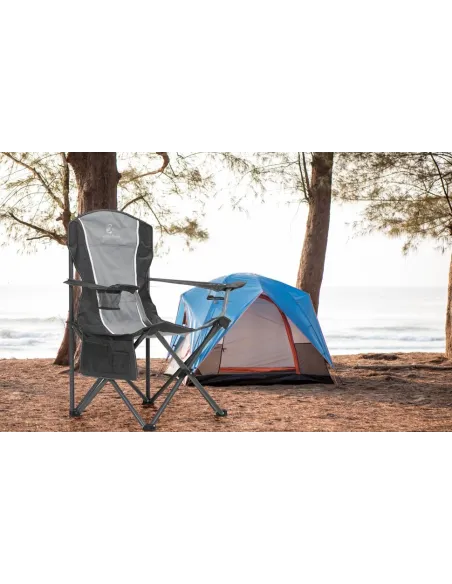 Krzesło Turystyczne Alpha Camp Wędkarskie Składane Z Uchwytami Na Napoje