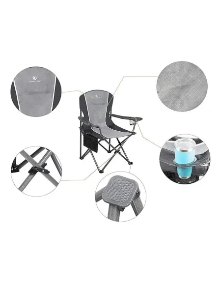 Krzesło Turystyczne Alpha Camp Wędkarskie Składane Z Uchwytami Na Napoje