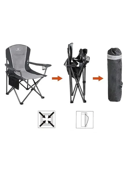 Krzesło Turystyczne Alpha Camp Wędkarskie Składane Z Uchwytami Na Napoje