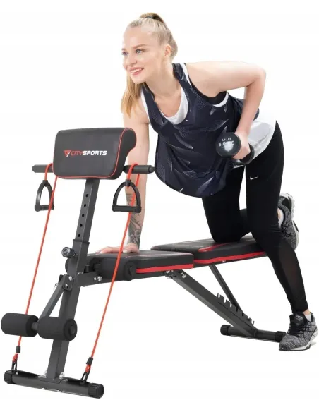 Wielofunkcyjna Regulowana Ławka Treningowa CITYSPORTS S1 Stal Limit 150 Kg