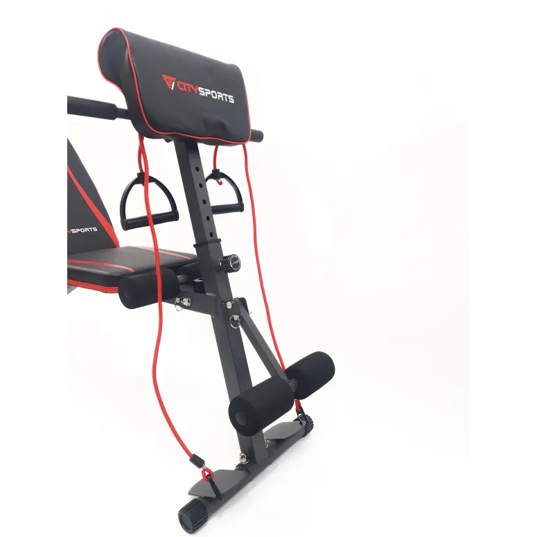 Wielofunkcyjna Regulowana Ławka Treningowa CITYSPORTS S1 Stal Limit 150 Kg