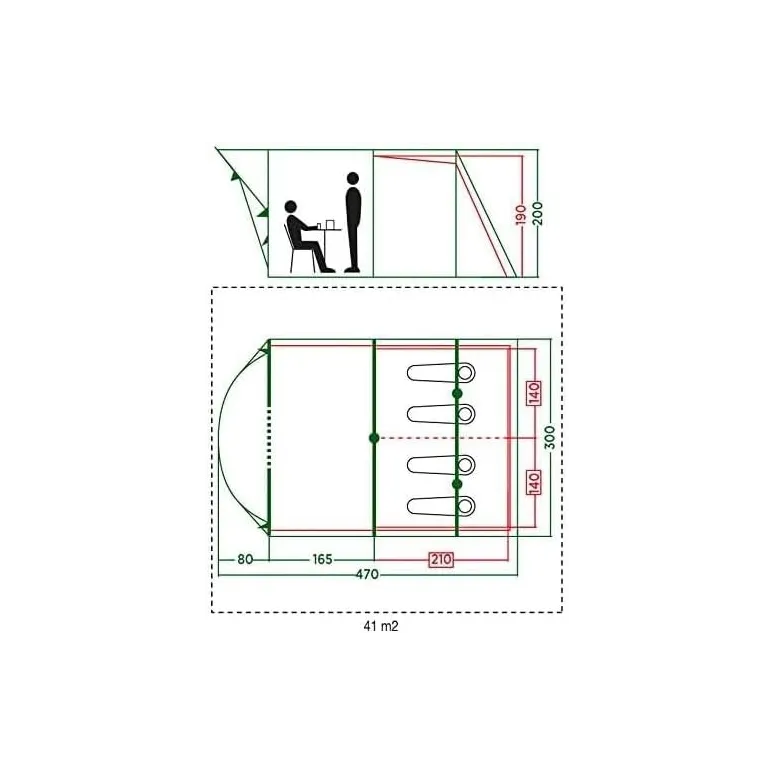Namiot Coleman Vail Tunelowy Osłona UV Ognioodporny Wszyta Podłoga 4 Osoby