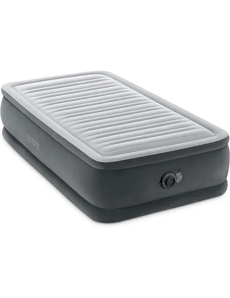 Materac Dmuchany Z Pompką Intex Twin Comfort Plush Jednoosobowy PVC Welur