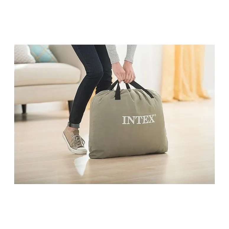 Materac Dmuchany Z Pompką Intex Twin Comfort Plush Jednoosobowy PVC Welur