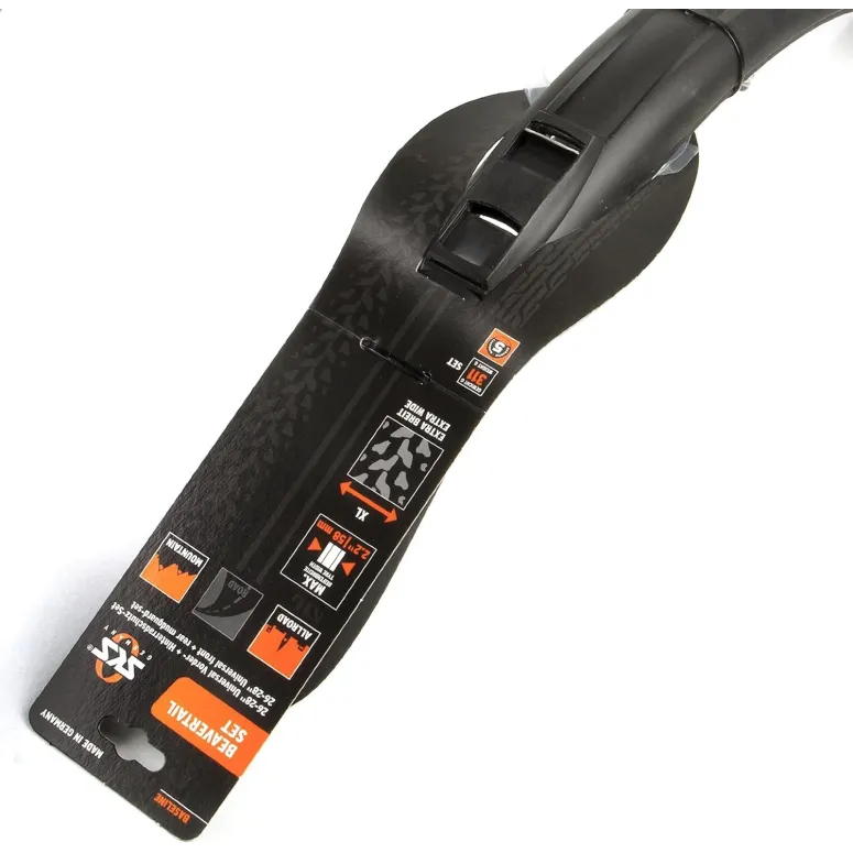 Błotniki Rowerowe SKS Beavertail Uniwersalne Zatrzaskowe Czarne 26" - 28"