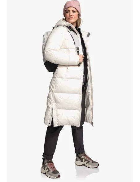 Płaszcz Damski Puchowy Schöffel Down Coat Kenosha Biały Pikowany r. XS/34