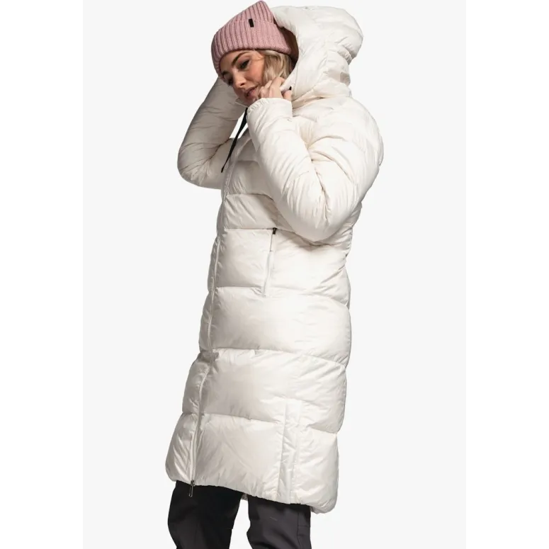 Płaszcz Damski Puchowy Schöffel Down Coat Kenosha Biały Pikowany r. XS/34