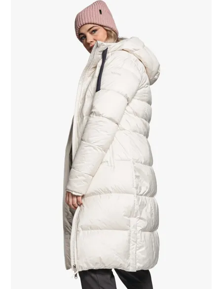 Płaszcz Damski Puchowy Schöffel Down Coat Kenosha Biały Pikowany r. XS/34