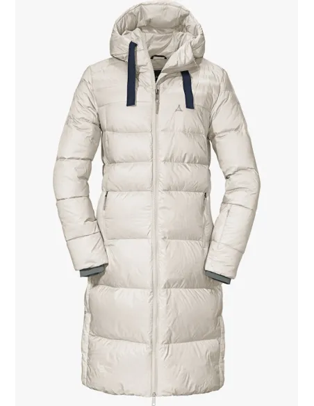 Płaszcz Damski Puchowy Schöffel Down Coat Kenosha Biały Pikowany r. XS/34