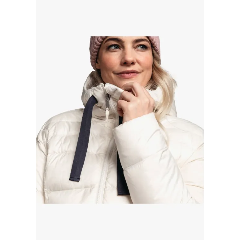 Płaszcz Damski Puchowy Schöffel Down Coat Kenosha Biały Pikowany r. XS/34