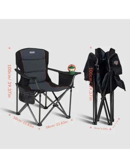 Krzesło Kempingowe Overmont składane Rama Stal Stopowa Tkanina Oxford 600D