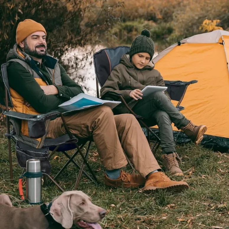 Krzesło Kempingowe Overmont składane Rama Stal Stopowa Tkanina Oxford 600D