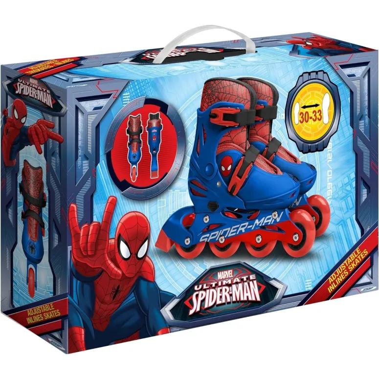 Rolki Dziecięce Stamp Spiderman Niebiesko-czerwone Regulowane PVC r. 30-33