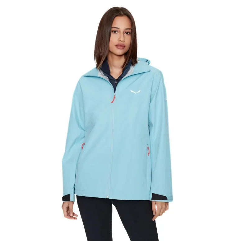 Kurtka Damska Przejściowa Salewa Puez Aqua 3 Przeciwdeszczowa Niebieska XXL