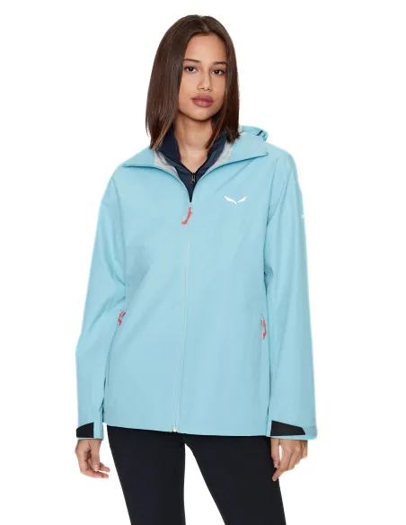 Kurtka Damska Przejściowa Salewa Puez Aqua 3 Przeciwdeszczowa Niebieska XXL