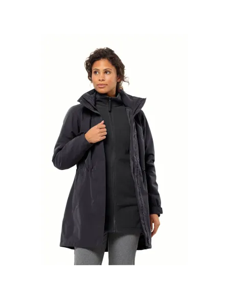 Kurtka Damska Zimowa Jack Wolfskin Ottawa Coat 3 W 1 Wodoodporna Bluesign