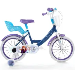 Rower Dziecięcy Dziewczęcy 16 Kraina Lodu Stalowy FROZEN Bagażnik Koszyk