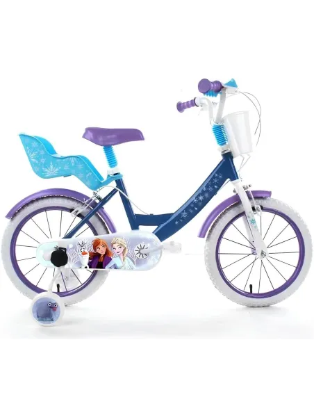 Rower Dziecięcy Dziewczęcy 16 Kraina Lodu Stalowy FROZEN Bagażnik Koszyk