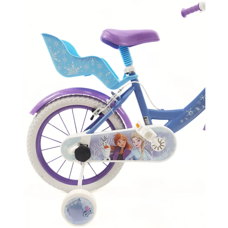 Rower Dziecięcy Dziewczęcy 16 Kraina Lodu Stalowy FROZEN Bagażnik Koszyk