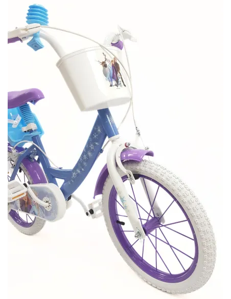 Rower Dziecięcy Dziewczęcy 16 Kraina Lodu Stalowy FROZEN Bagażnik Koszyk