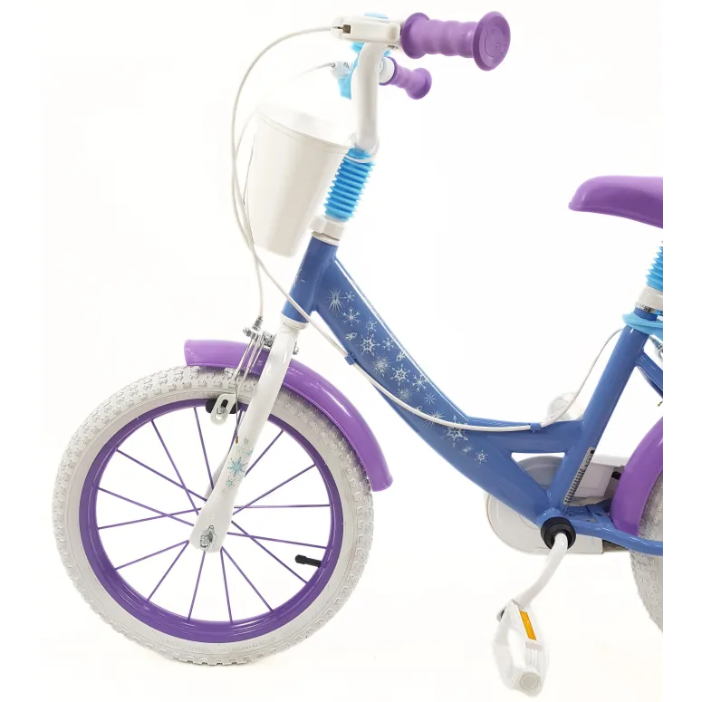 Rower Dziecięcy Dziewczęcy 16 Kraina Lodu Stalowy FROZEN Bagażnik Koszyk