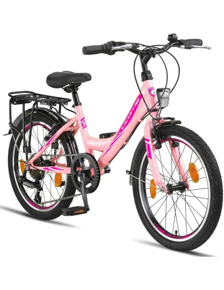 Rower Dziewczęcy 20 Miejski Stalowy Dziecięcy Światła Stopka Bagaż Błotniki
