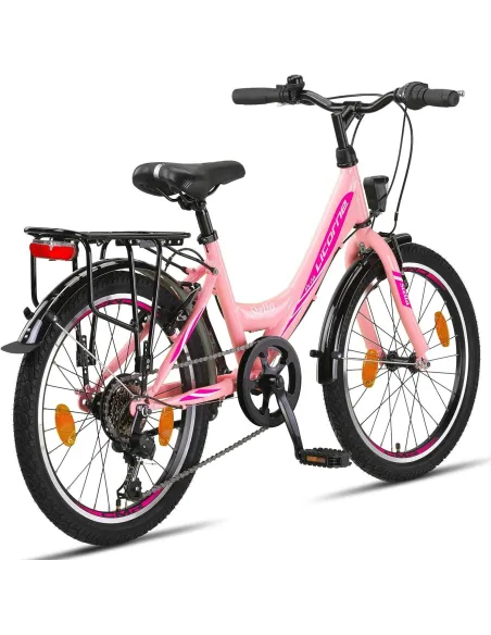 Rower Dziewczęcy 20 Miejski Stalowy Dziecięcy Światła Stopka Bagaż Błotniki