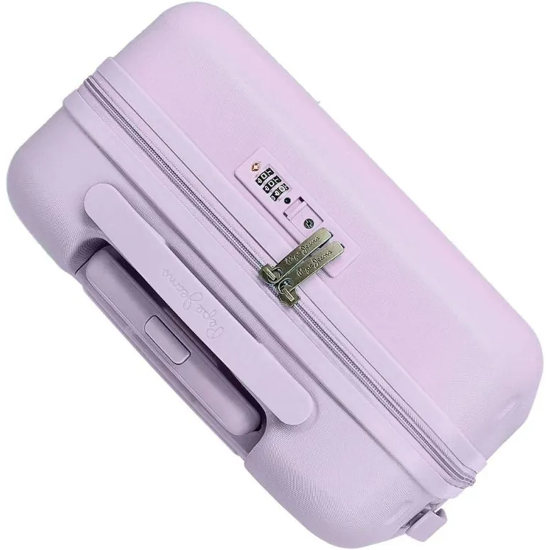 Walizka Kabinowa Pepe Jeans Accent Fioletowa Podróżna Na Kółkach 37 l ABS