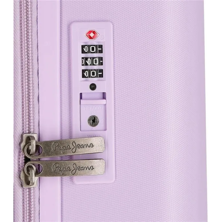 Walizka Kabinowa Pepe Jeans Accent Fioletowa Podróżna Na Kółkach 37 l ABS