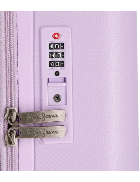 Walizka Kabinowa Pepe Jeans Accent Fioletowa Podróżna Na Kółkach 37 l ABS