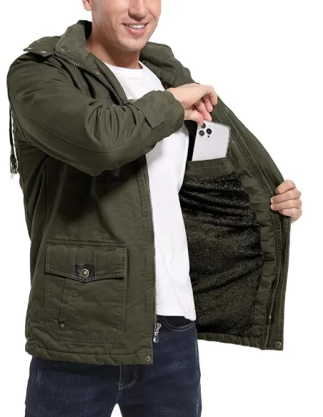 Kurtka Męska Magcomsen Cargo Z Kapturem Zielona Outdoorowa Wiatroszczelna M