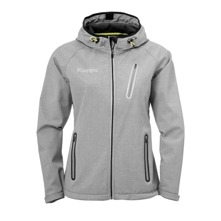 Kurtka Damska Softshell Kempa Core 2.0 Z Kapturem Szara Dopasowana r. XXL
