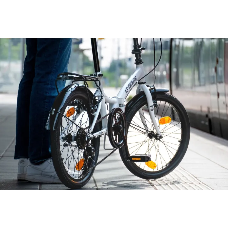 Rower Składany Miejski 20 Męski Damski Składak Stal Bagażnik Dzwonek Stopka