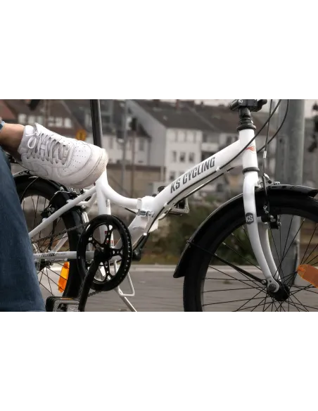 Rower Składany Miejski 20 Męski Damski Składak Stal Bagażnik Dzwonek Stopka