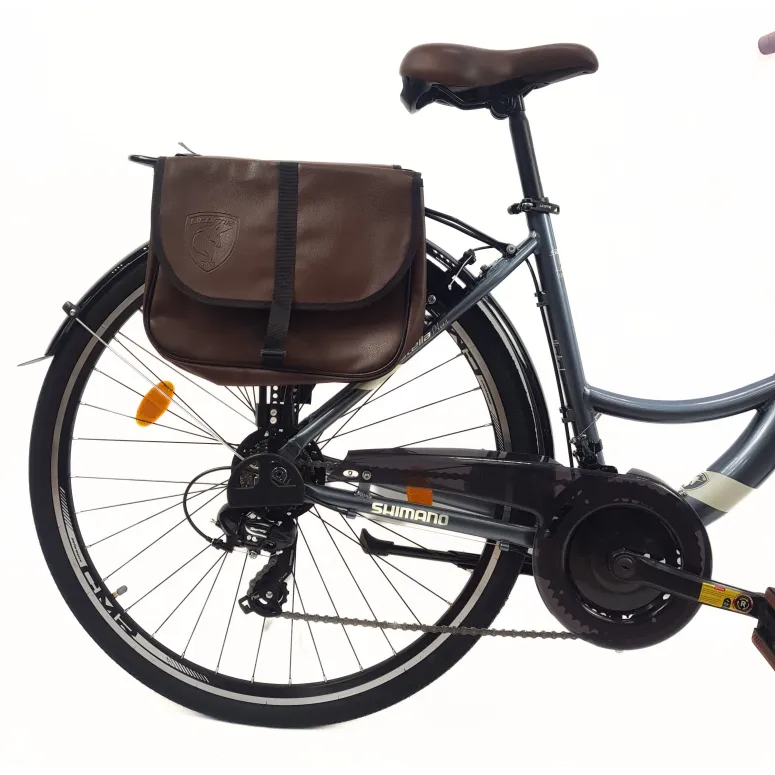 Rower Miejski Damski 28 ALU 21 Biegów Bagażnik Sakwy Dzwonek Światła Stopka