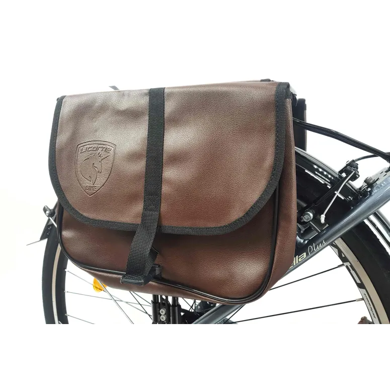 Rower Miejski Damski 28 ALU 21 Biegów Bagażnik Sakwy Dzwonek Światła Stopka