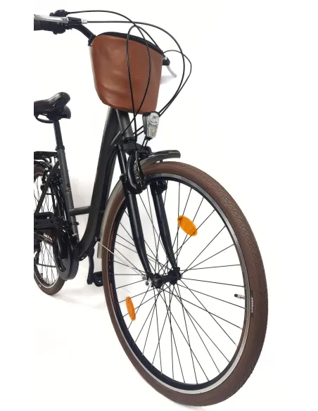 Rower Miejski Damski 28 Stal 21 Biegów Bagażnik Światła Stopka Gumy Sakwa