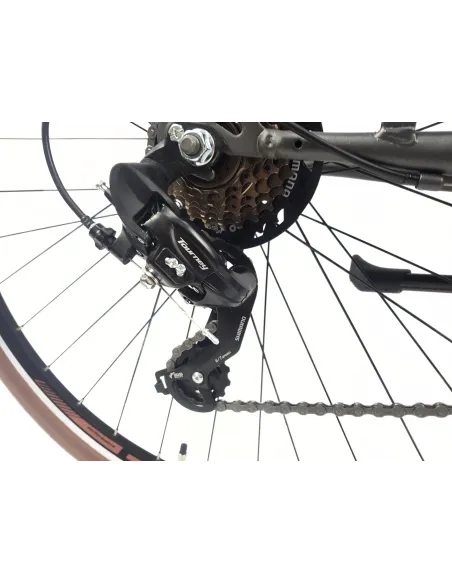 Rower Miejski Damski 28 Stal 21 Biegów Bagażnik Światła Stopka Gumy Sakwa