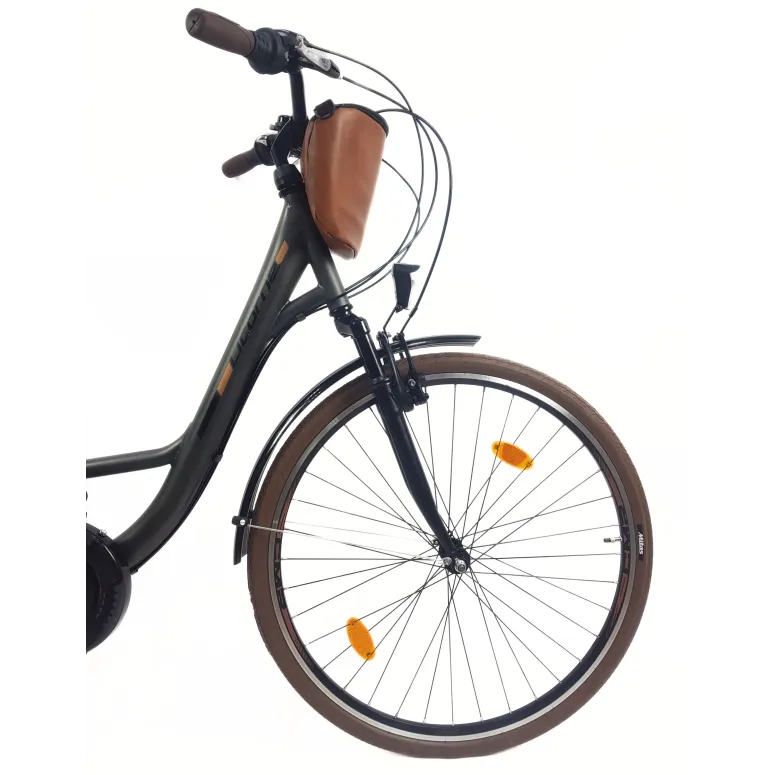 Rower Miejski Damski 28 Stal 21 Biegów Bagażnik Światła Stopka Gumy Sakwa