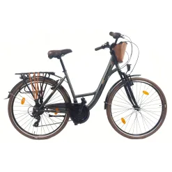 Rower Miejski Damski 28 Stal 21 Biegów Bagażnik Światła Stopka Gumy Sakwa