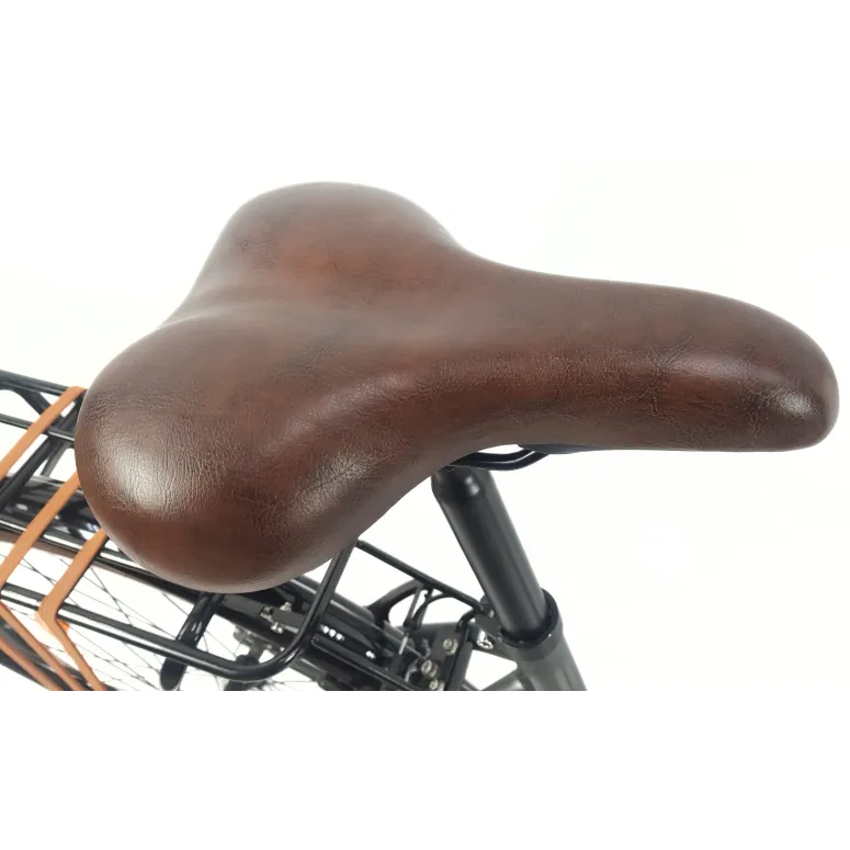 Rower Miejski Damski 28 Stal 21 Biegów Bagażnik Światła Stopka Gumy Sakwa