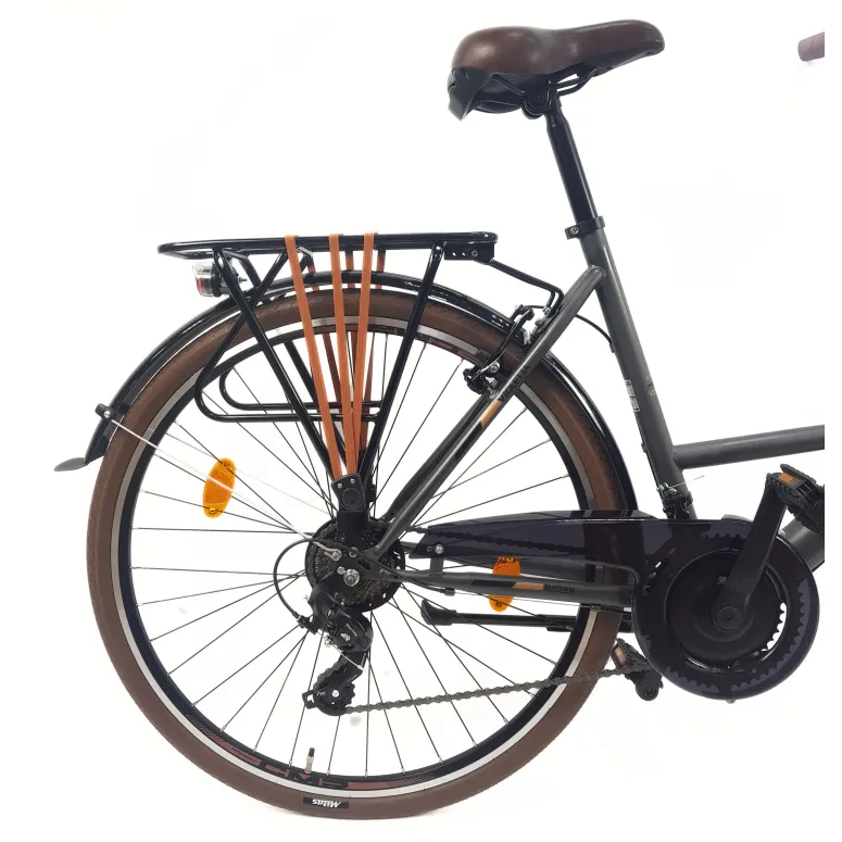 Rower Miejski Damski 28 Stal 21 Biegów Bagażnik Światła Stopka Gumy Sakwa