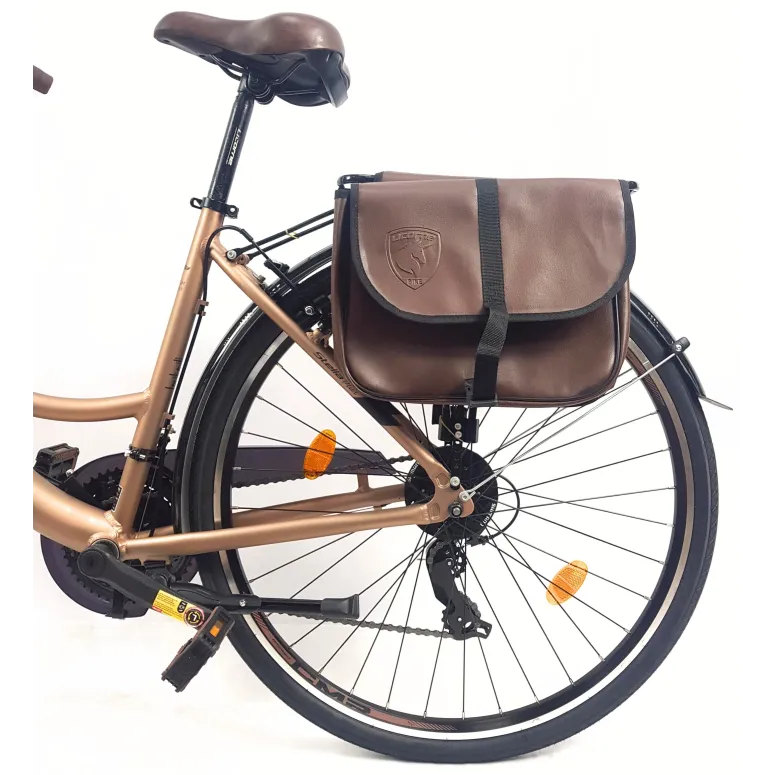 Rower Miejski Damski 28 ALU 21 Bieg Bagażnik Sakwa Dzwonek Światła Stopka