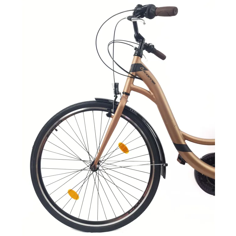 Rower Miejski Damski 28 ALU 21 Bieg Bagażnik Sakwa Dzwonek Światła Stopka