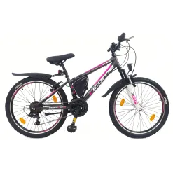 Rower Górski Dziecięcy 24 MTB 21 Biegów Dzwonek Odblaski Sakwa Błotniki