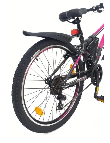 Rower Górski Dziecięcy 24 MTB 21 Biegów Dzwonek Odblaski Sakwa Błotniki