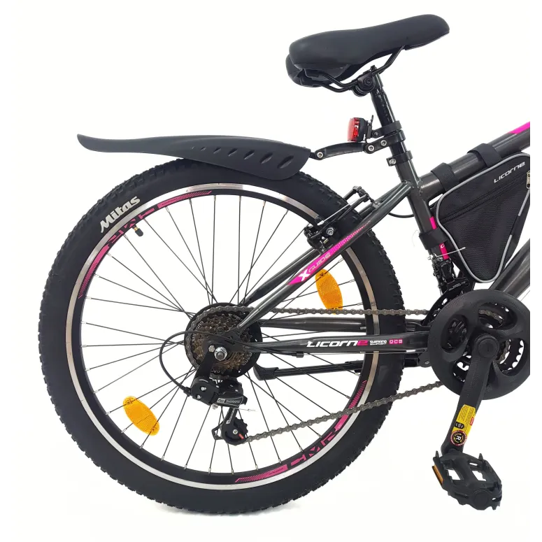 Rower Górski Dziecięcy 24 MTB 21 Biegów Dzwonek Odblaski Sakwa Błotniki